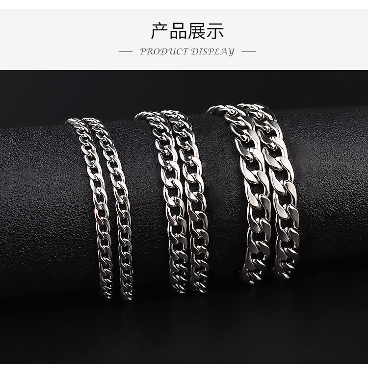 Versatile Basic Cuban Chain Titanium Steel Necklace German