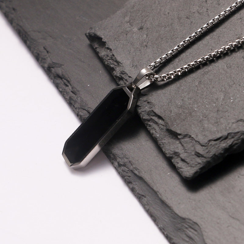 Men'S Necklace Stainless Steel Glue Drop Hangtag Plain
