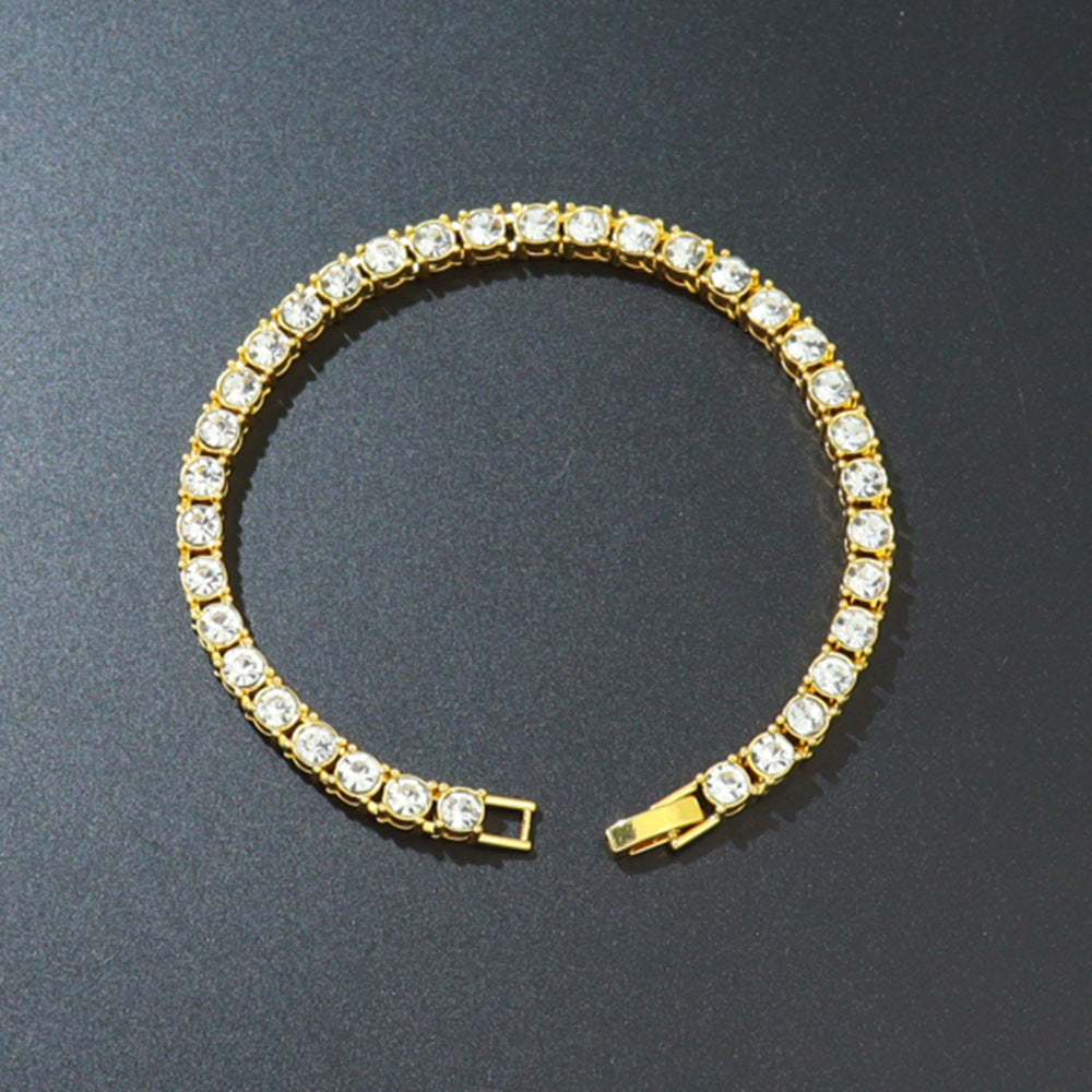 Hip Hop Single Row Alloy Tennis Chain 3Mm4Mm5Mm