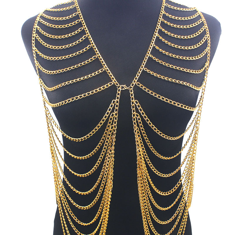 Exaggerated Long Tassel Multi Layer Vest Clothing Women'S