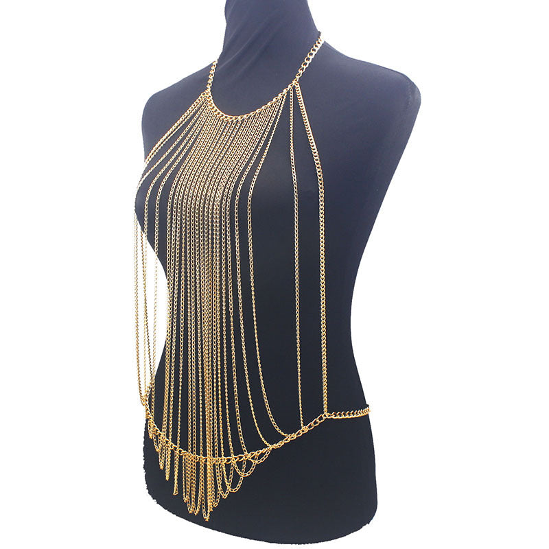 Women'S Metal Aluminum Chain Halter Necklace Nightclub Performance