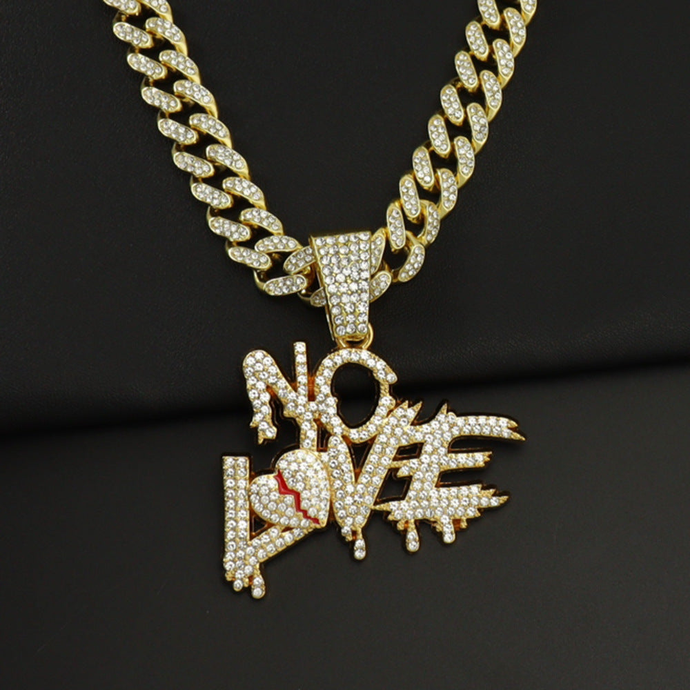 Hip Hop Style Full Diamond Stitching Letter Love