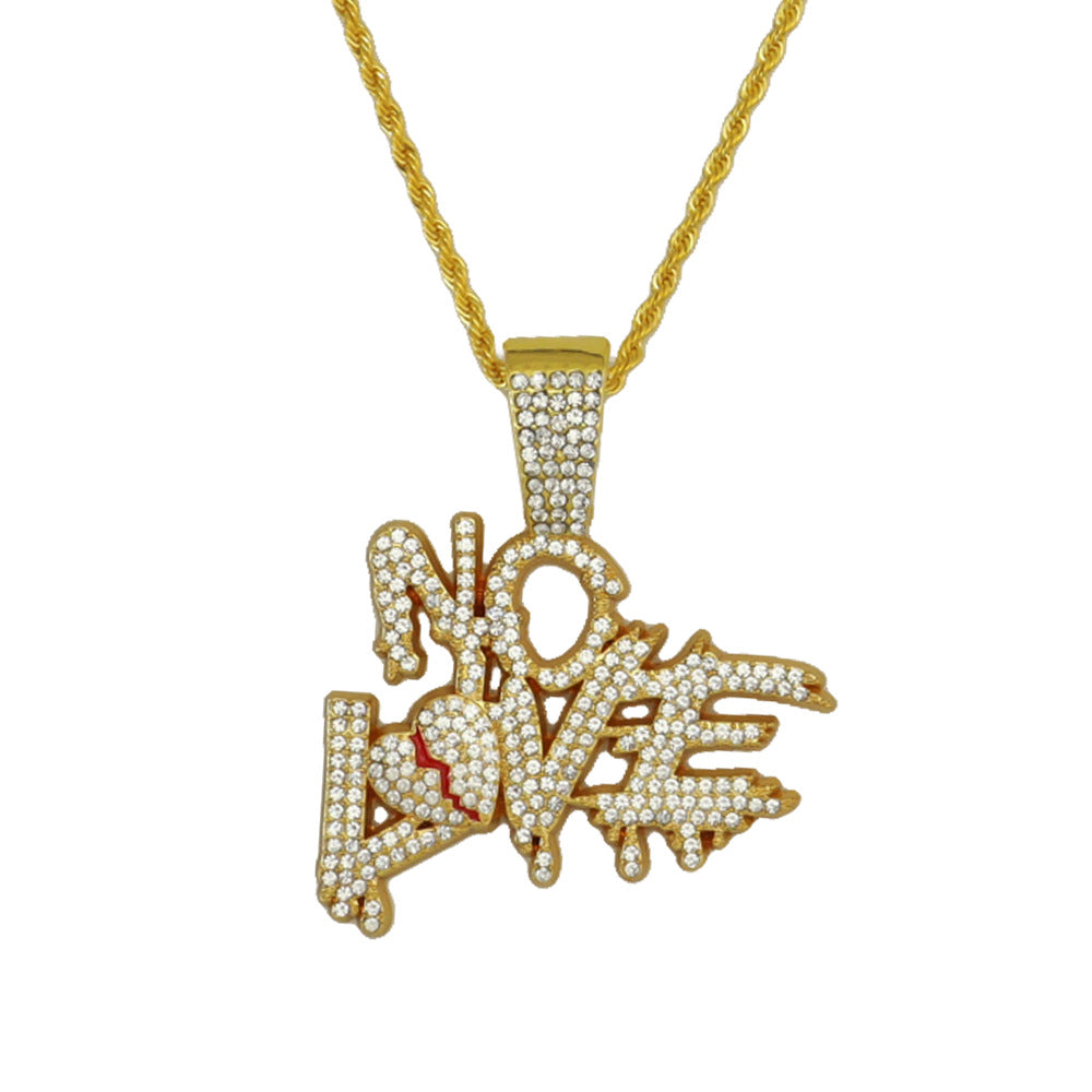 Hip Hop Style Full Diamond Stitching Letter Love