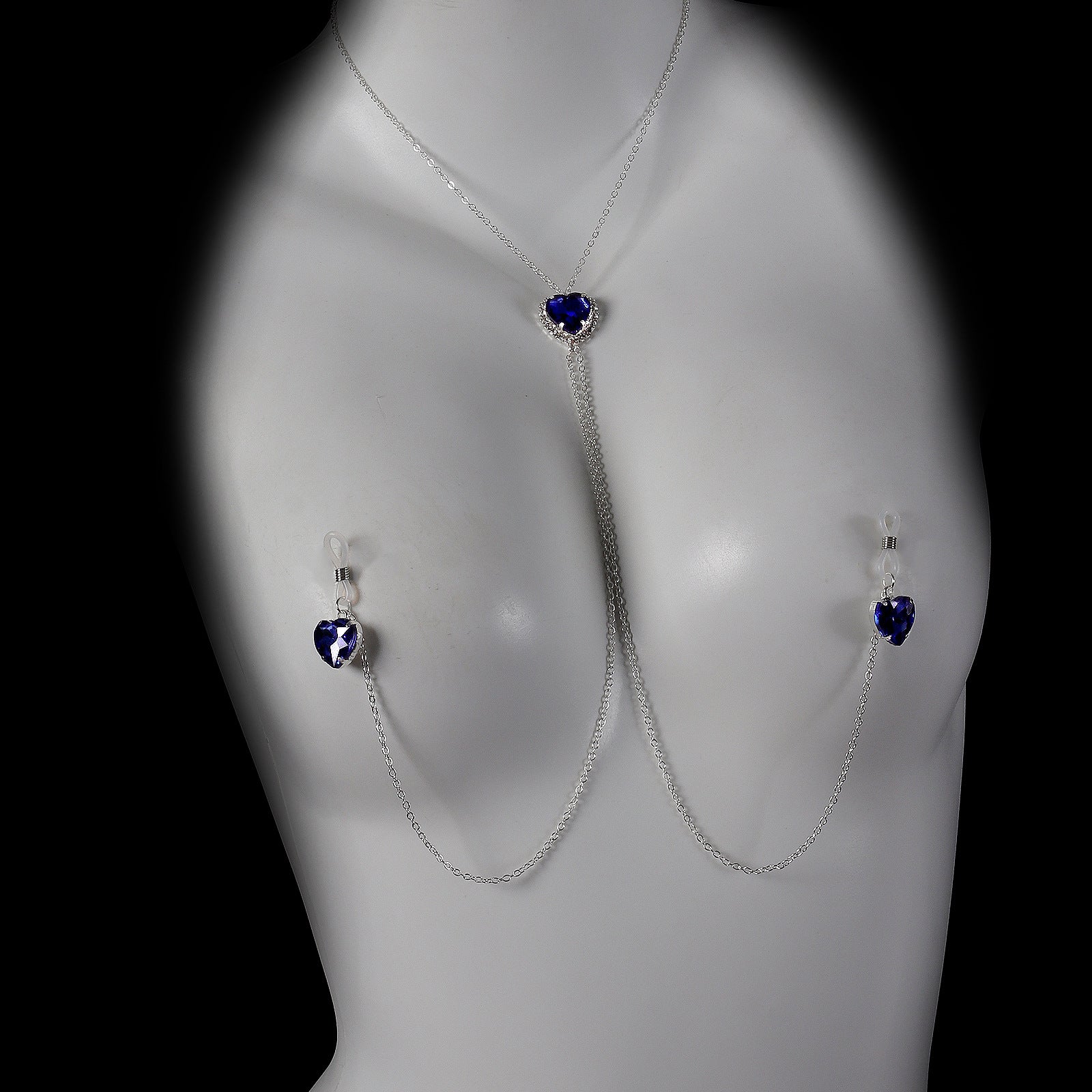 Heart Crystal Pendant Nipple Chain Chest Chain Nipple
