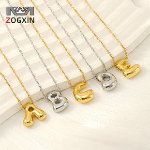 Stainless Steel Sand Pressing Letter Pendant Women'S Color