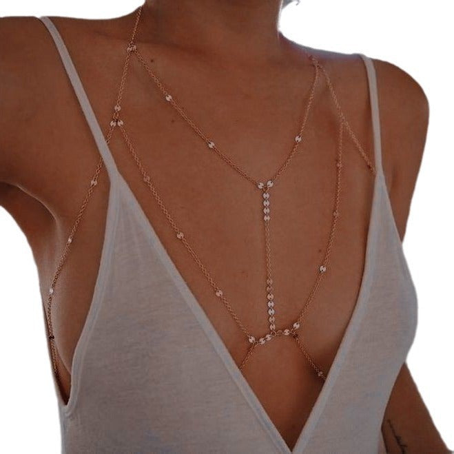 Pure Desire Metal Sequin Body Chain Advanced Sense