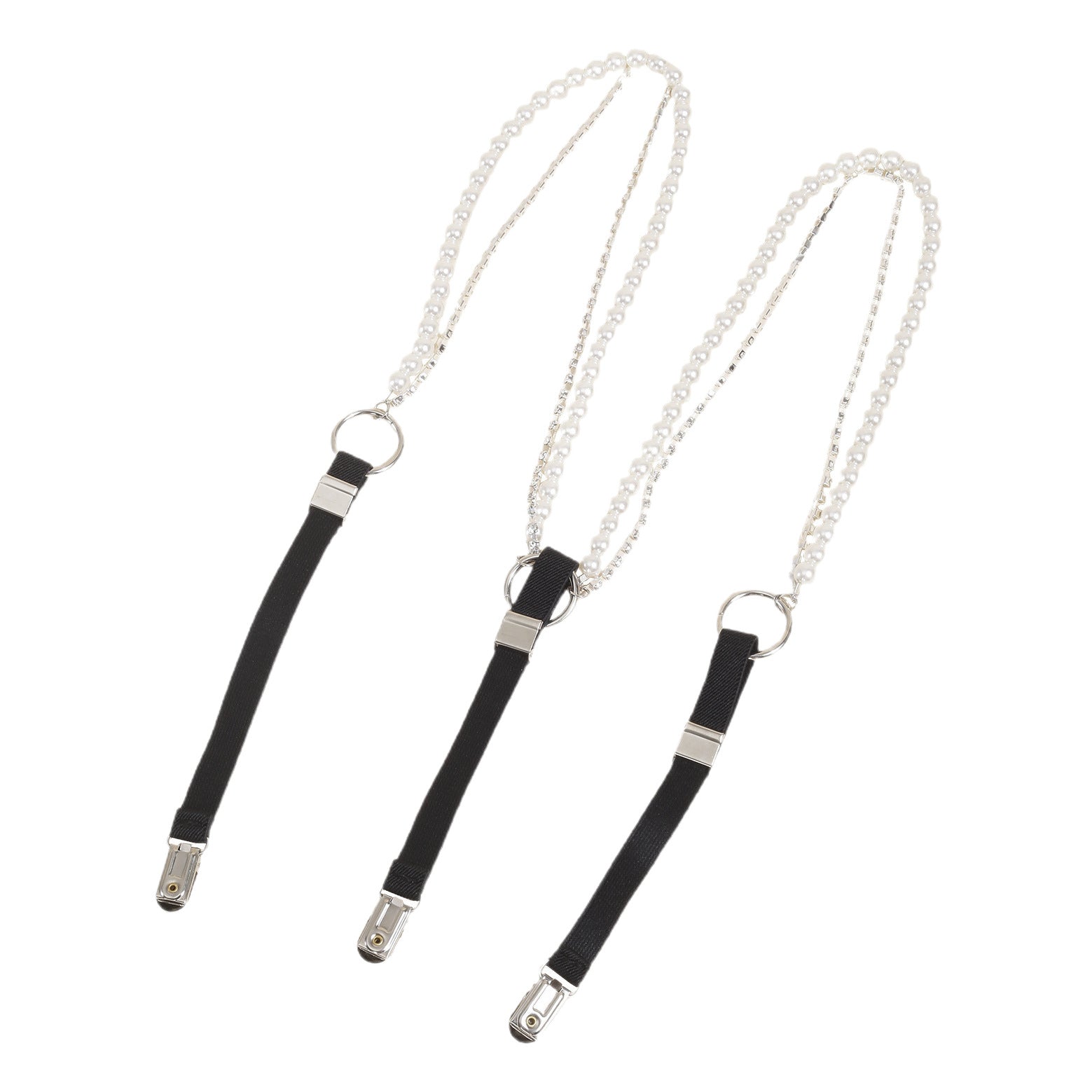 'S Pearl Rhinestone Chain Strap Clip Chain Women'S