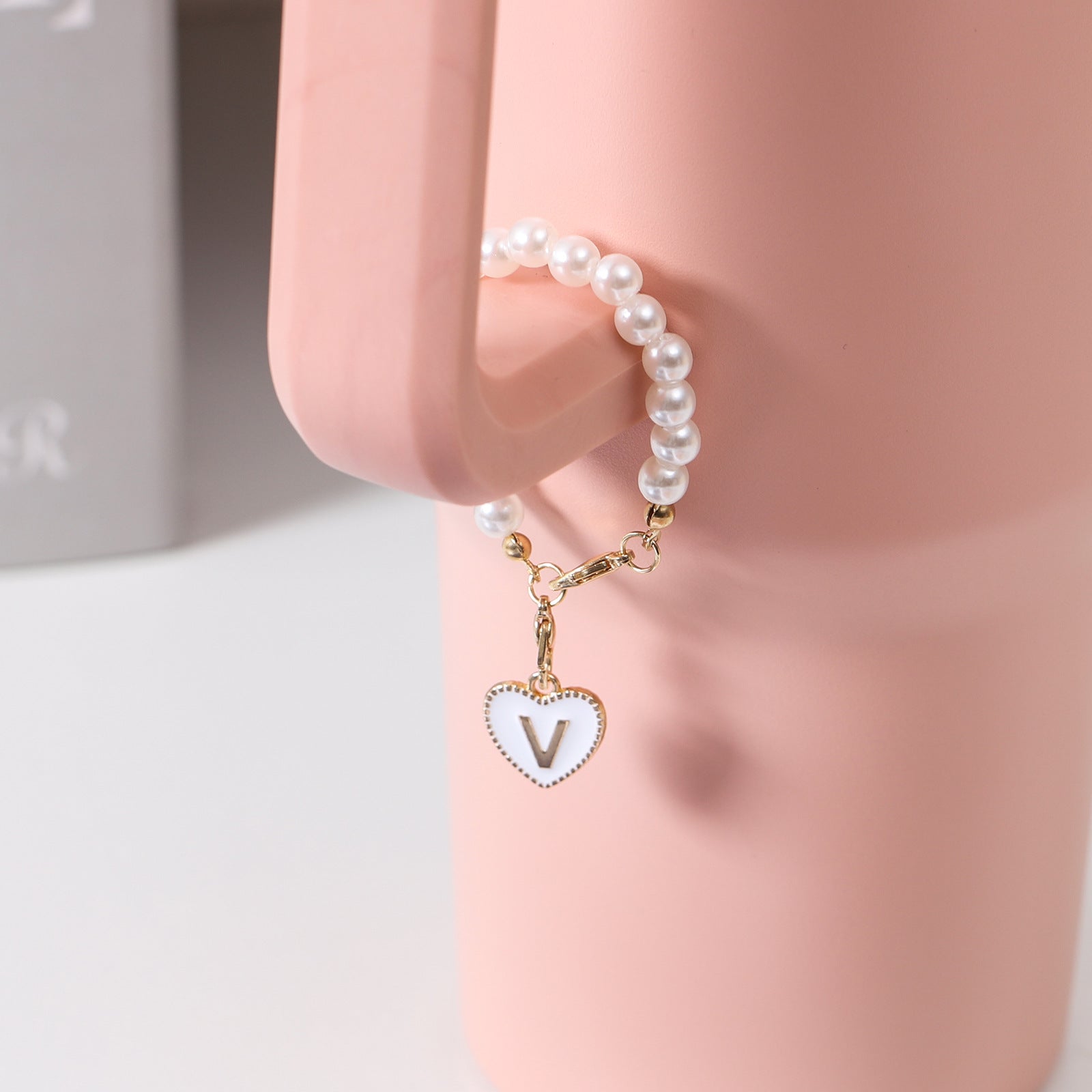 Keychain Cup Pearl Chain Love Chain Strap Lobster