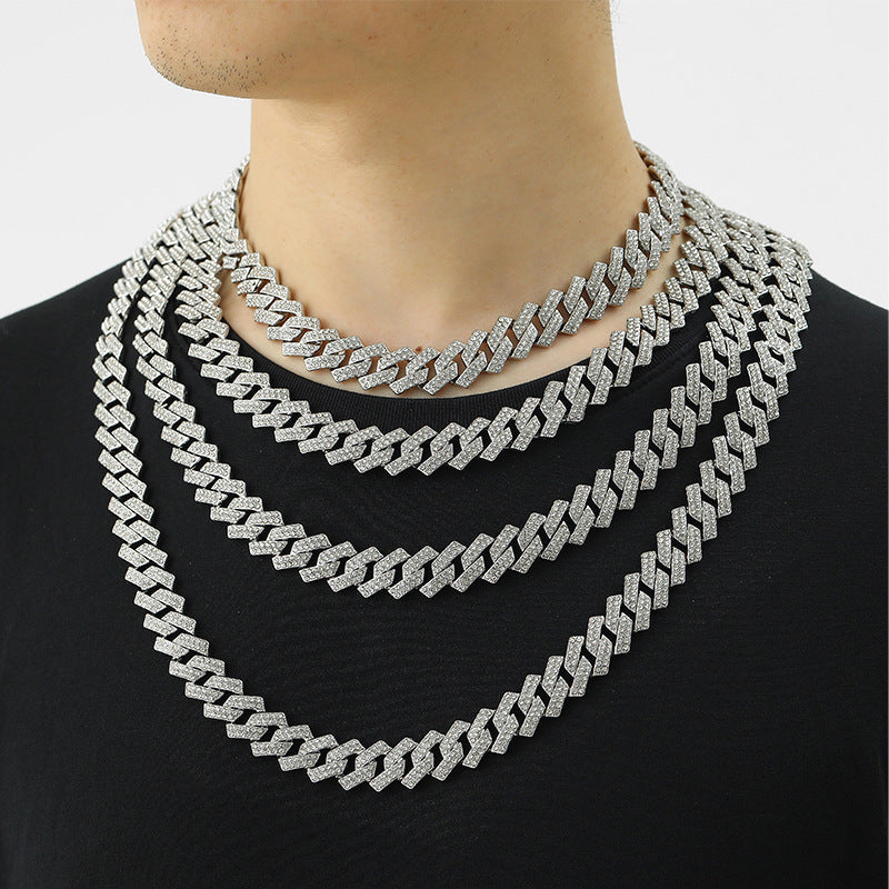 Xindi Popular Men'S Necklace 15Mm Exaggerated Diamond Geometric