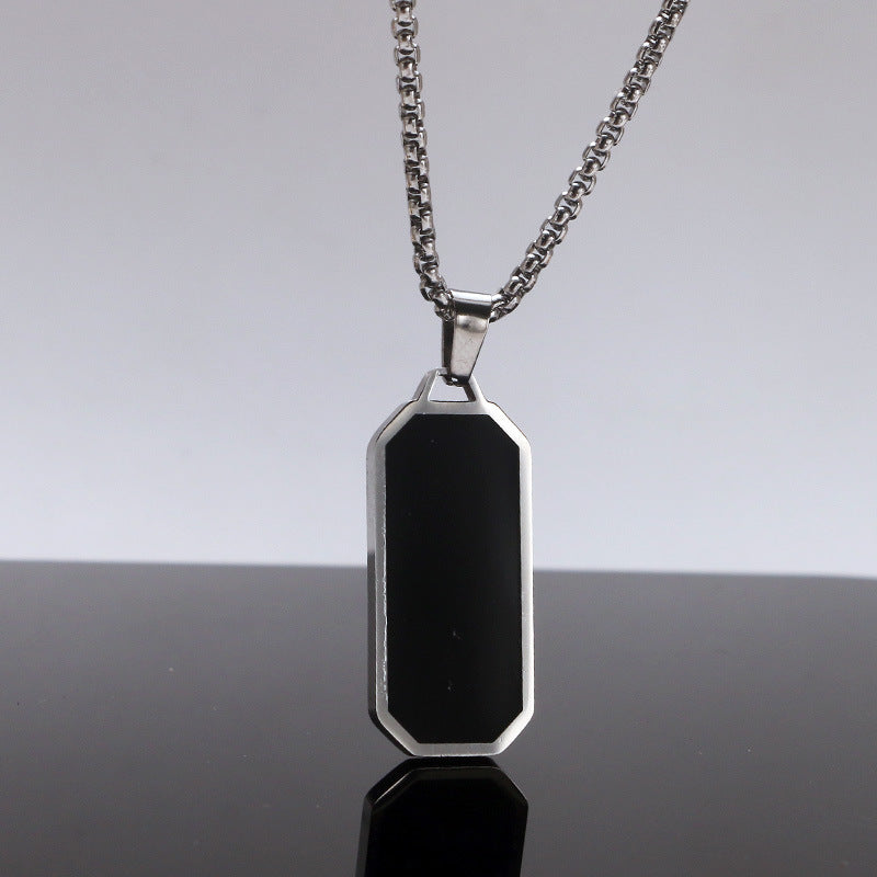 Men'S Necklace Stainless Steel Glue Drop Hangtag Plain