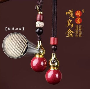 Natural Raw Ore Cinnabar Double Sided Buddha Pendant