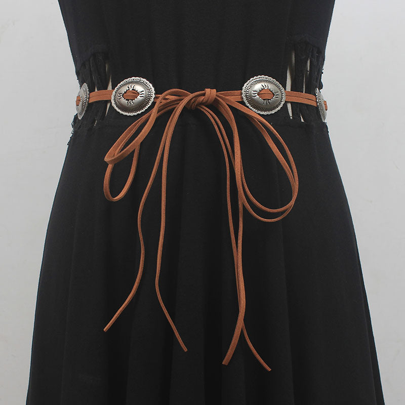 Designer Catwalk Hand Wear Metal Suede Waist Chain
