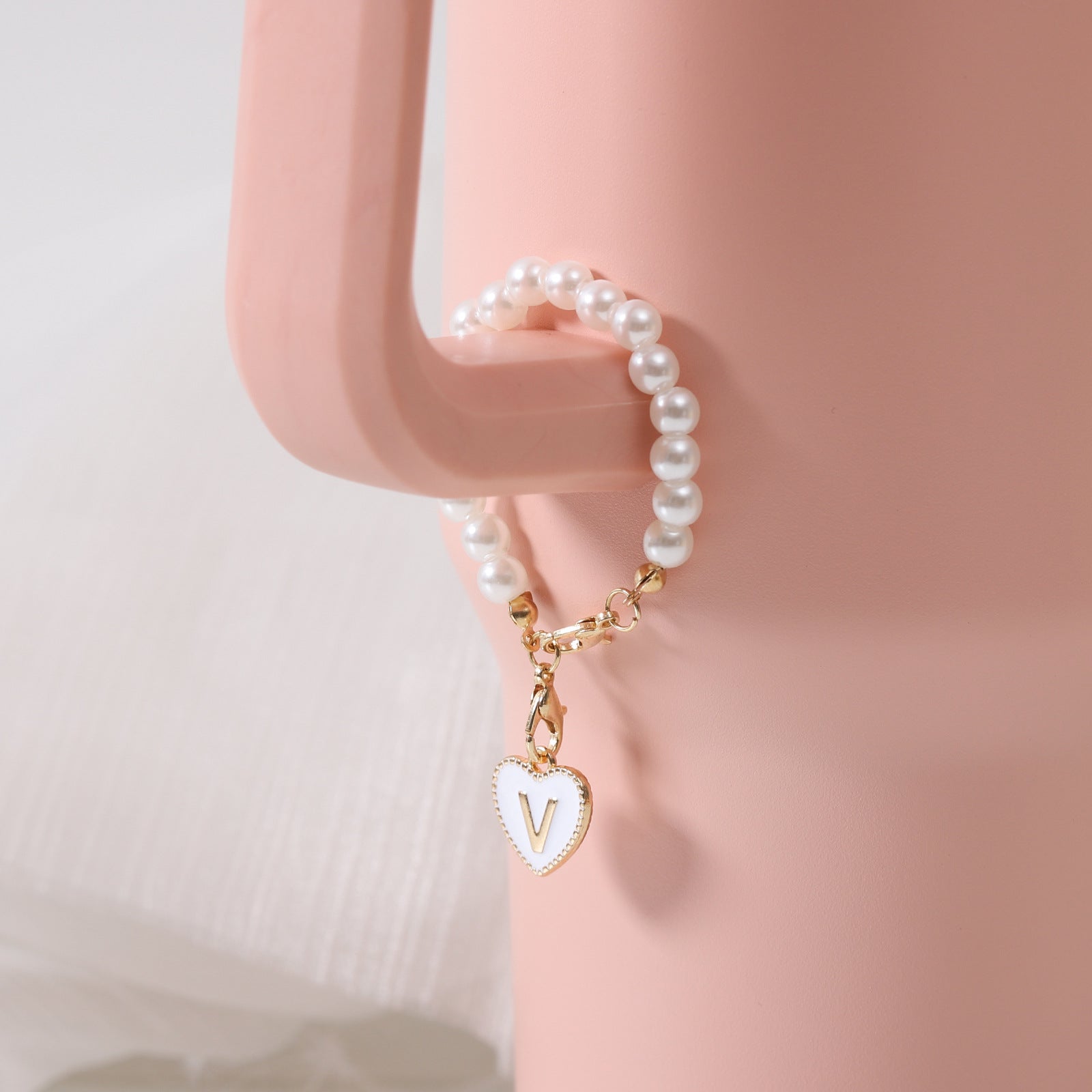 Keychain Cup Pearl Chain Love Chain Strap Lobster