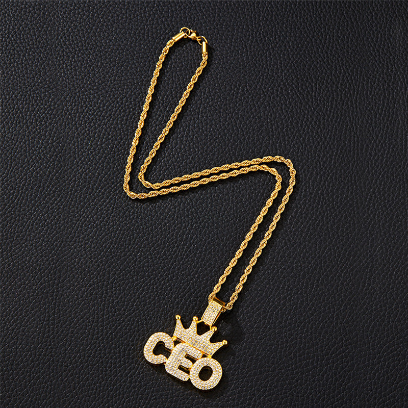 Hip Hop Pendant Crown Ceo Letter Niche Design