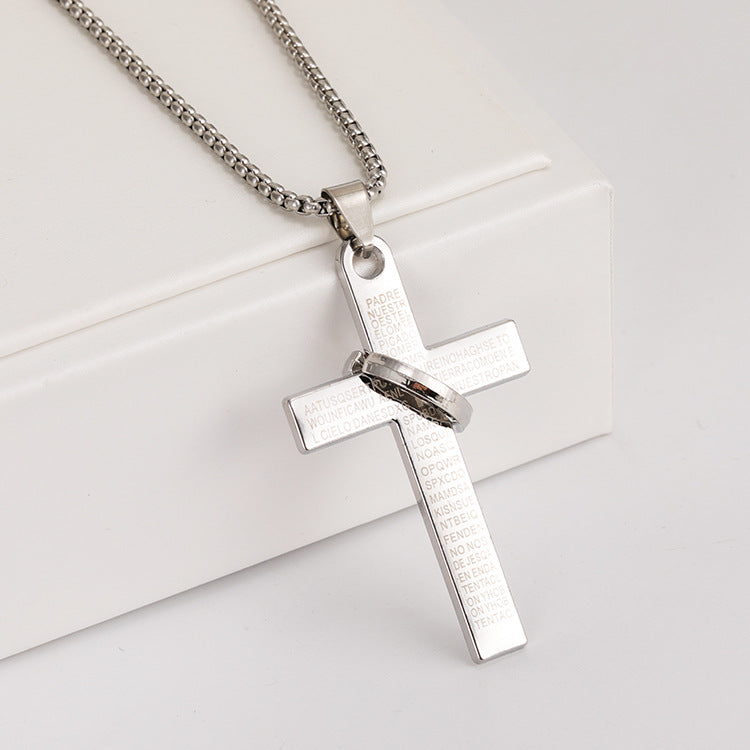 Hot Cross With Circle Pendant Necklace Personalized Punk