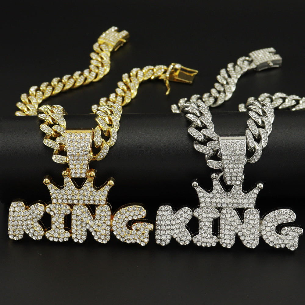 Ins Tiktok Hip Hop Alloy Necklace With Diamond