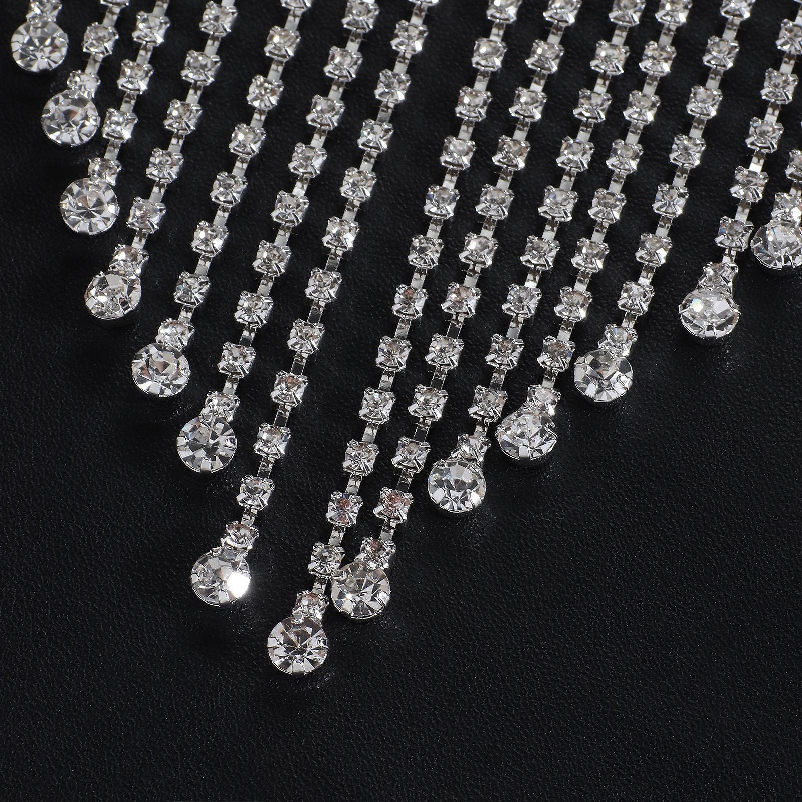 Jewelry Luxury Rhinestone Bra Support Underwear Chain Set