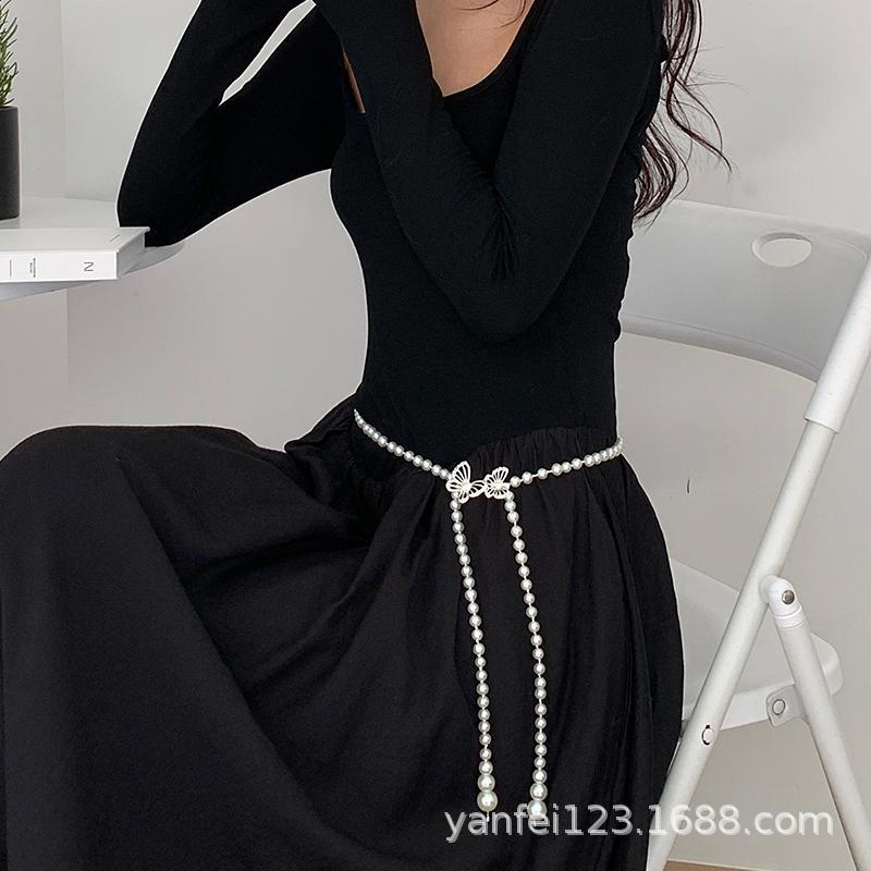 Women'S Chanel Style Butterfly Waist Chain Ins Korean