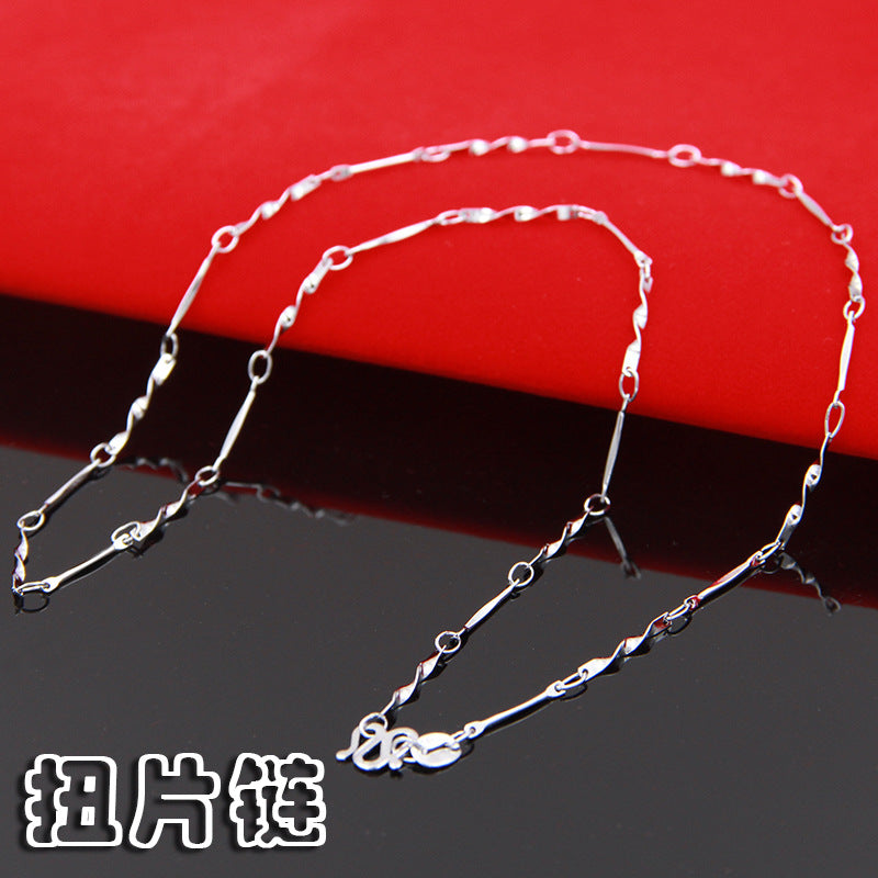 Silver Necklace Ladies Clavosin Chain Simple Pendant Chain