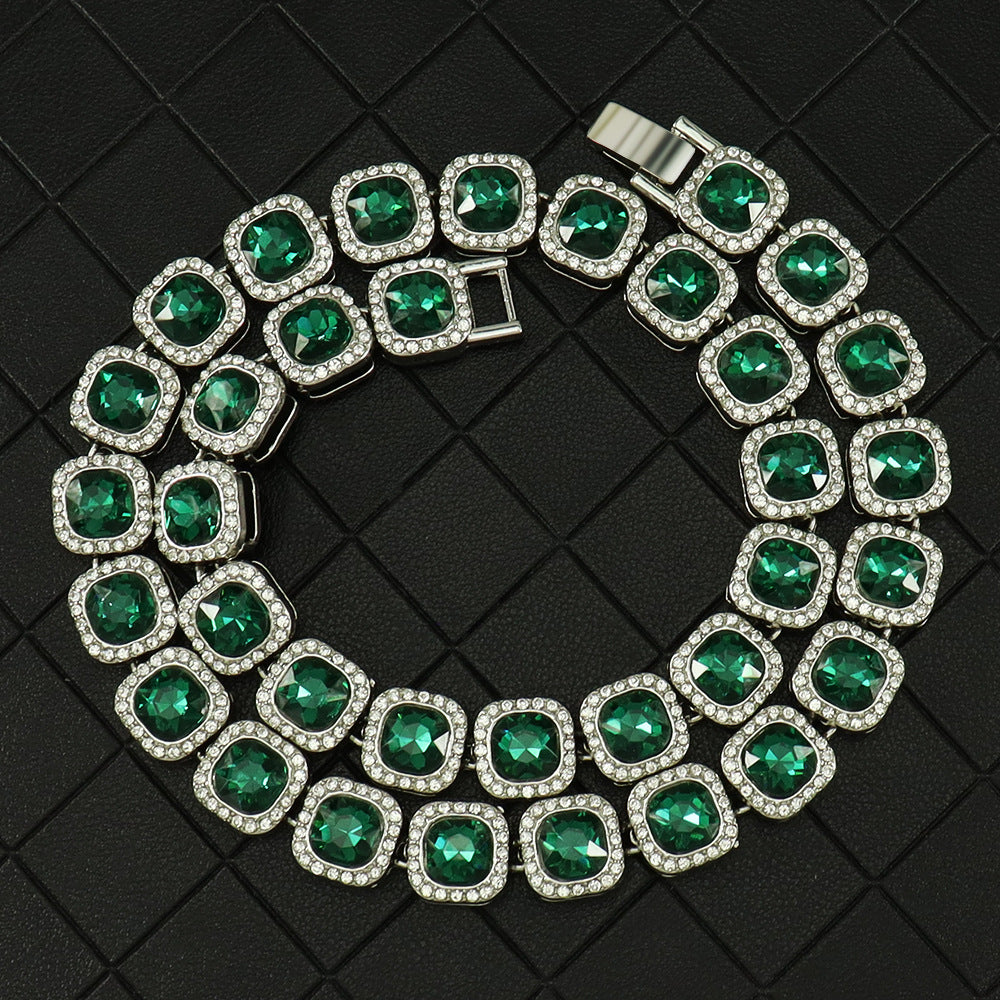 Hip Hop Style Green Diamond Ice Sugar Cuban
