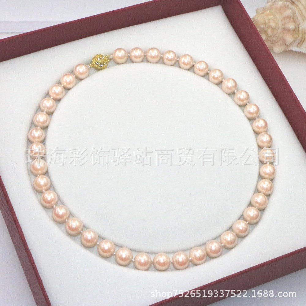 Shijia Pearl Necklace Women'S High Grade Magnetic Buckle