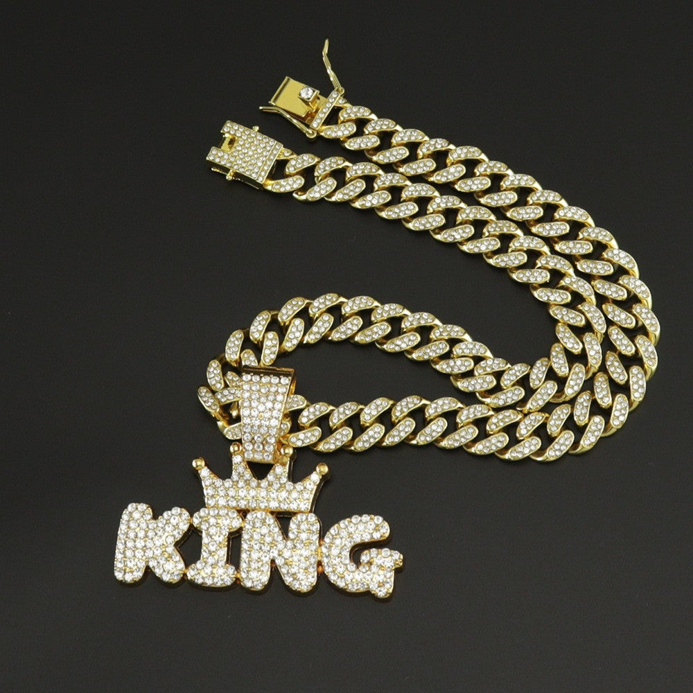 Ins Tiktok Hip Hop Alloy Necklace With Diamond