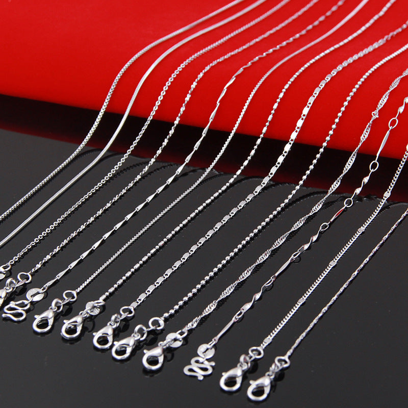 Silver Necklace Ladies Clavosin Chain Simple Pendant Chain