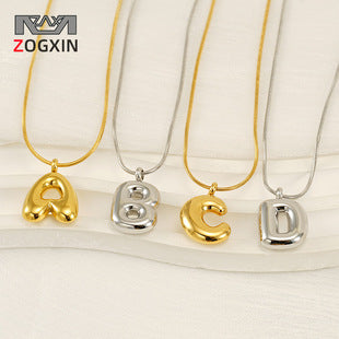 Stainless Steel Sand Pressing Letter Pendant Women'S Color