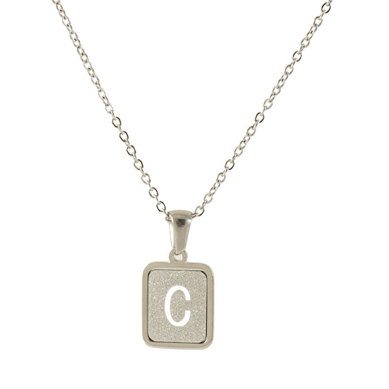 Stainless Steel Sand Pressing Letter Pendant Women'S Color