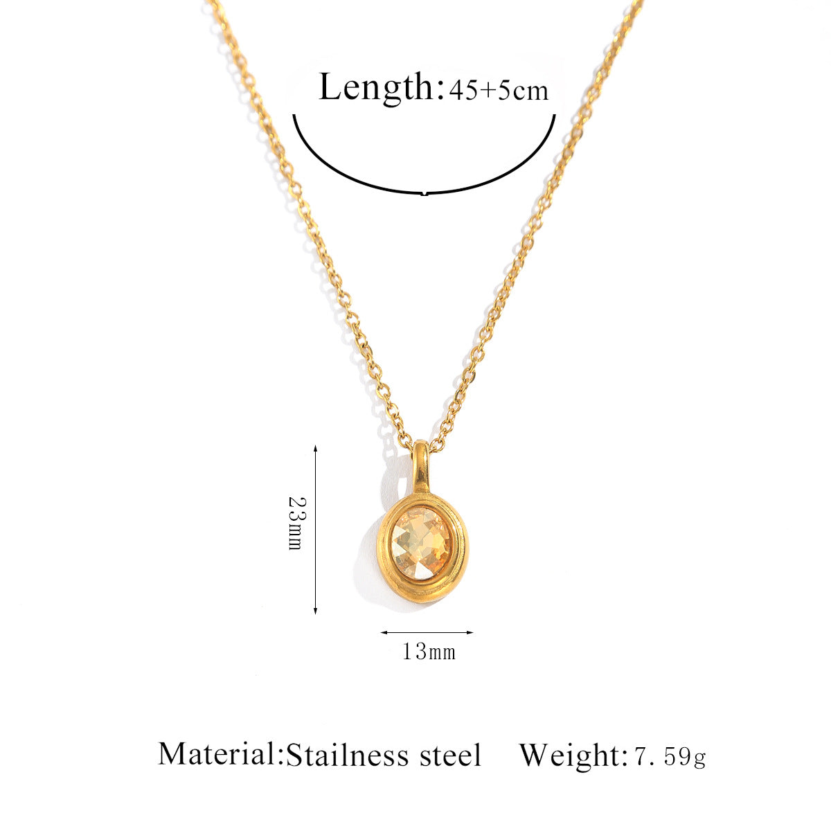 Stainless Steel French Style Ins Style Retro Oval