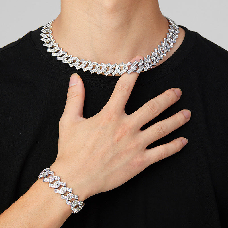 Xindi Popular Men'S Necklace 15Mm Exaggerated Diamond Geometric