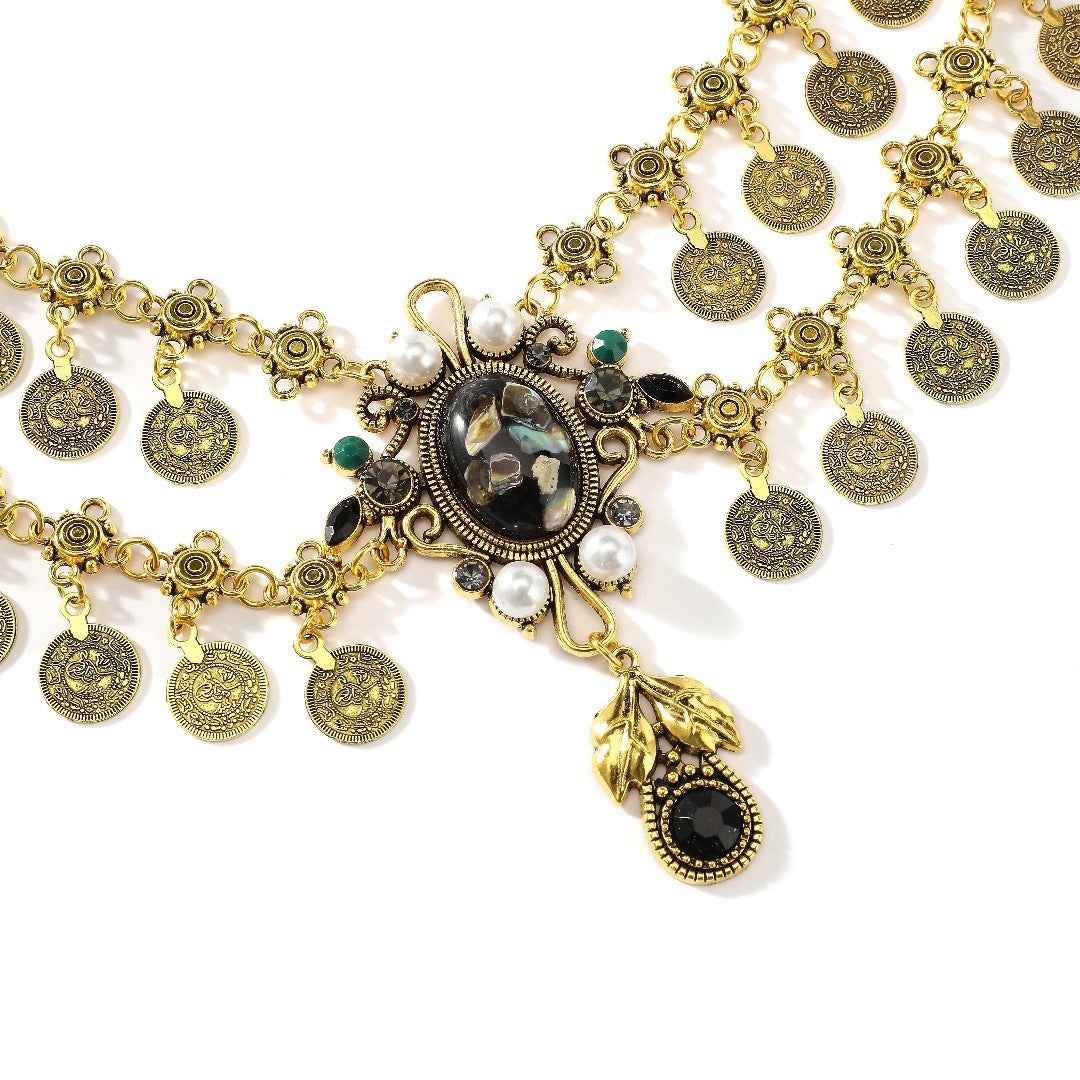Alloy Vintage Tassel Coins Belly Dance Waist Chain