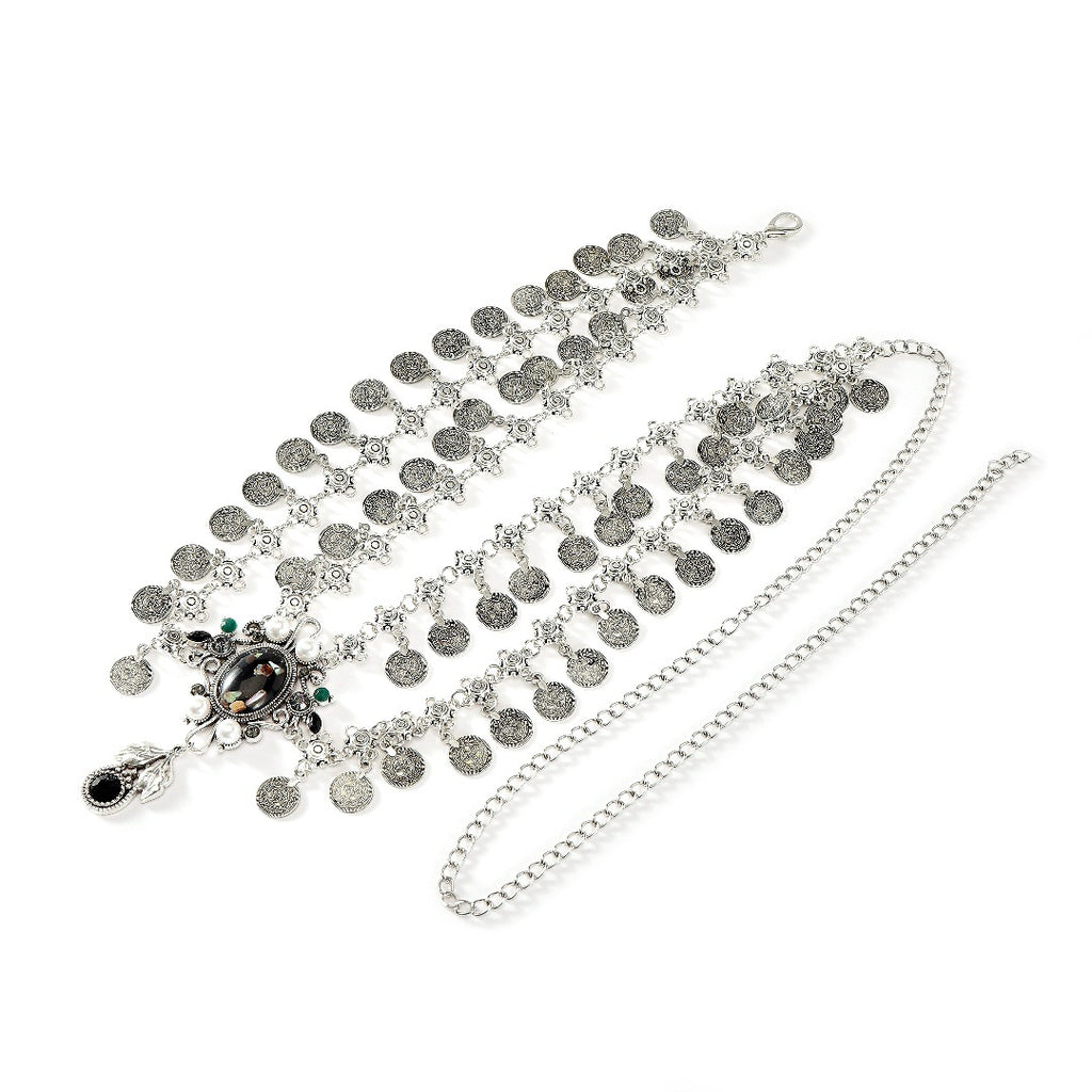 Alloy Vintage Tassel Coins Belly Dance Waist Chain