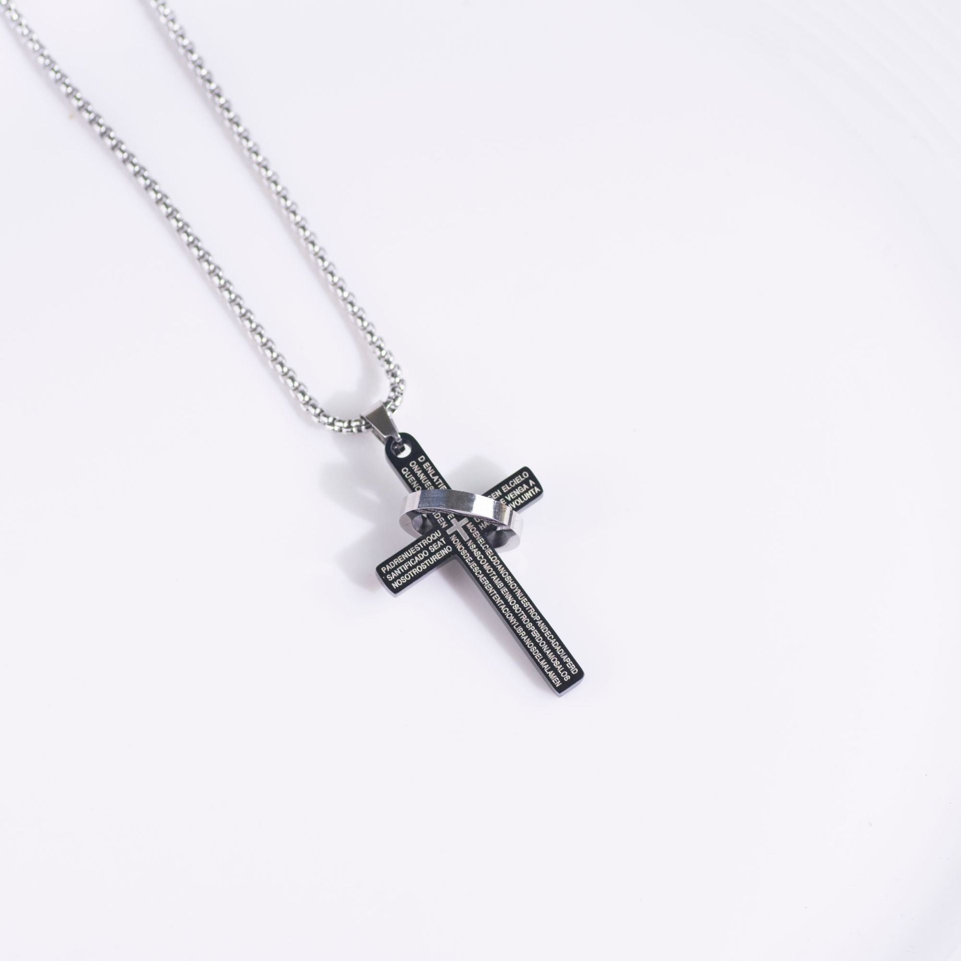 Letter Cross Ring Titanium Steel Item Stainless Steel