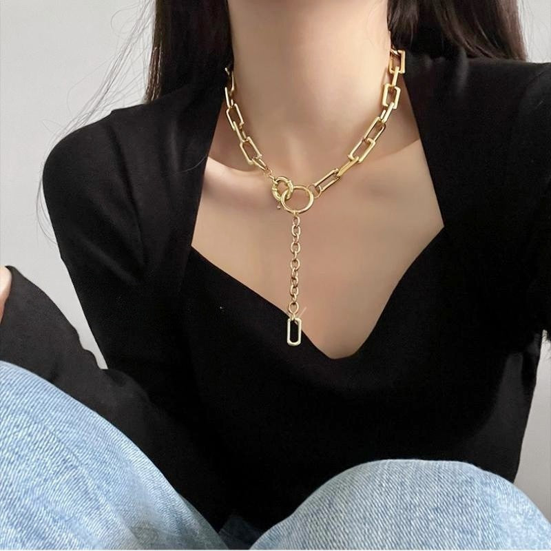 High End Niche Metal Splicing Necklace Hip Hop
