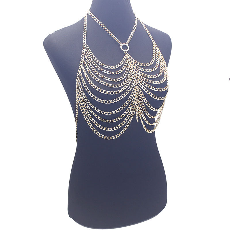 Jewelry Luxury Metal Aluminum Chain Multi Layer Chest
