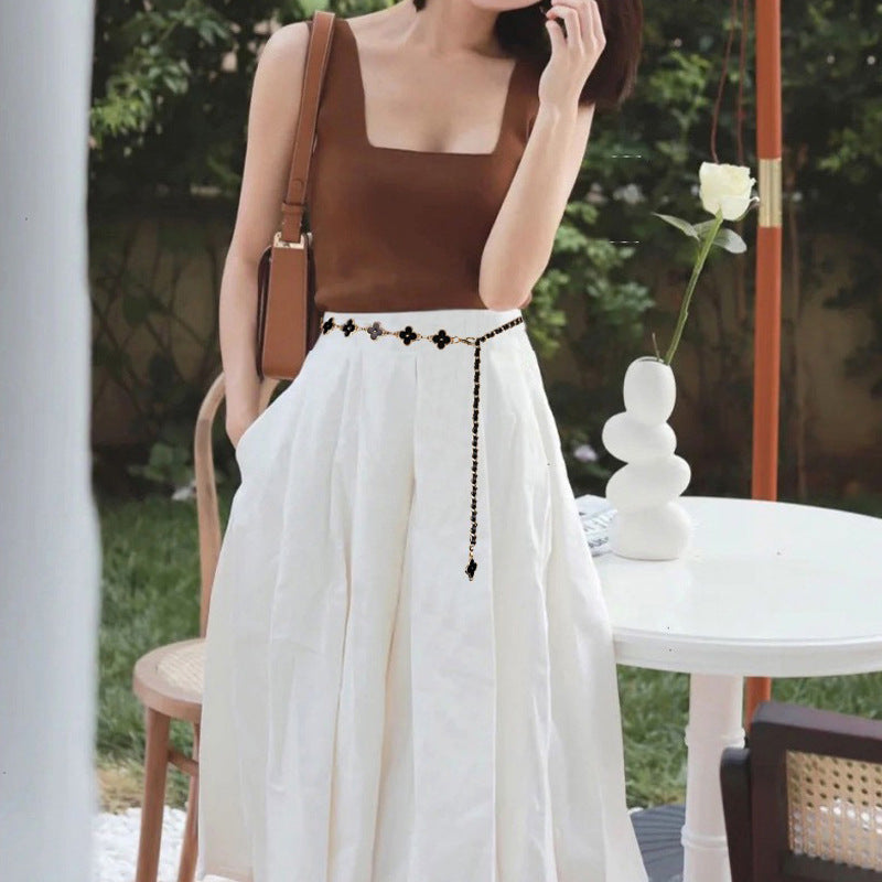 Fragrant Style Waist Chain Women'S Summer Metal Four