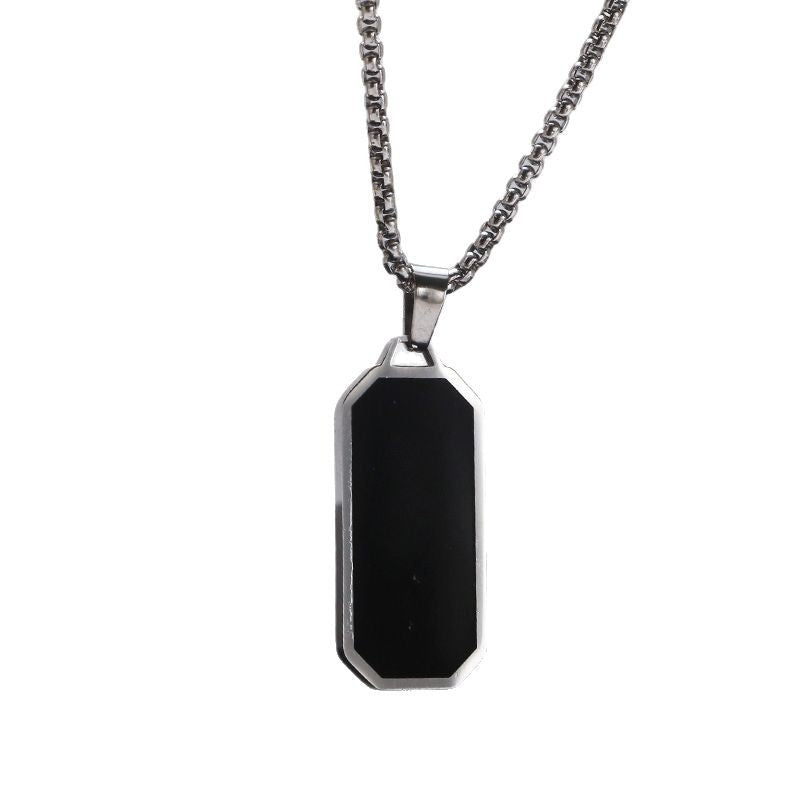 Men'S Necklace Stainless Steel Glue Drop Hangtag Plain
