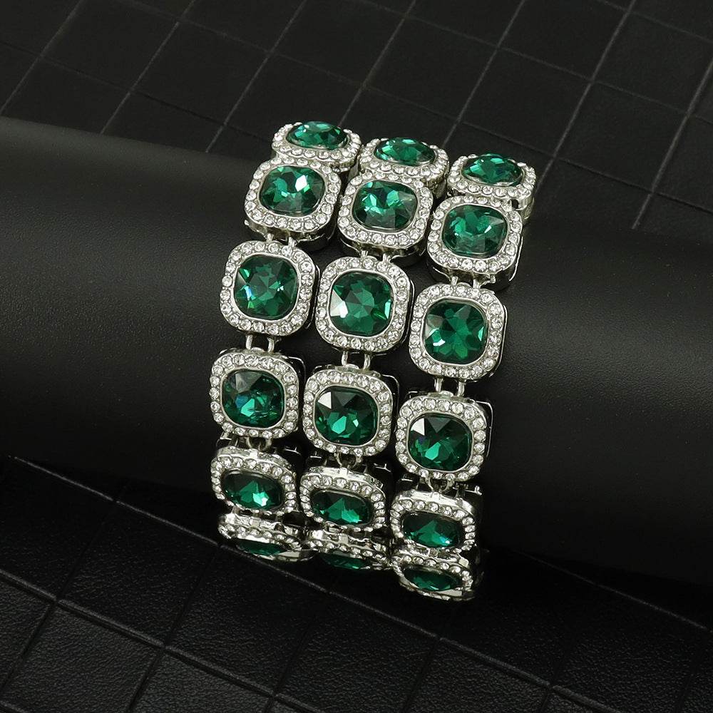 Hip Hop Style Green Diamond Ice Sugar Cuban