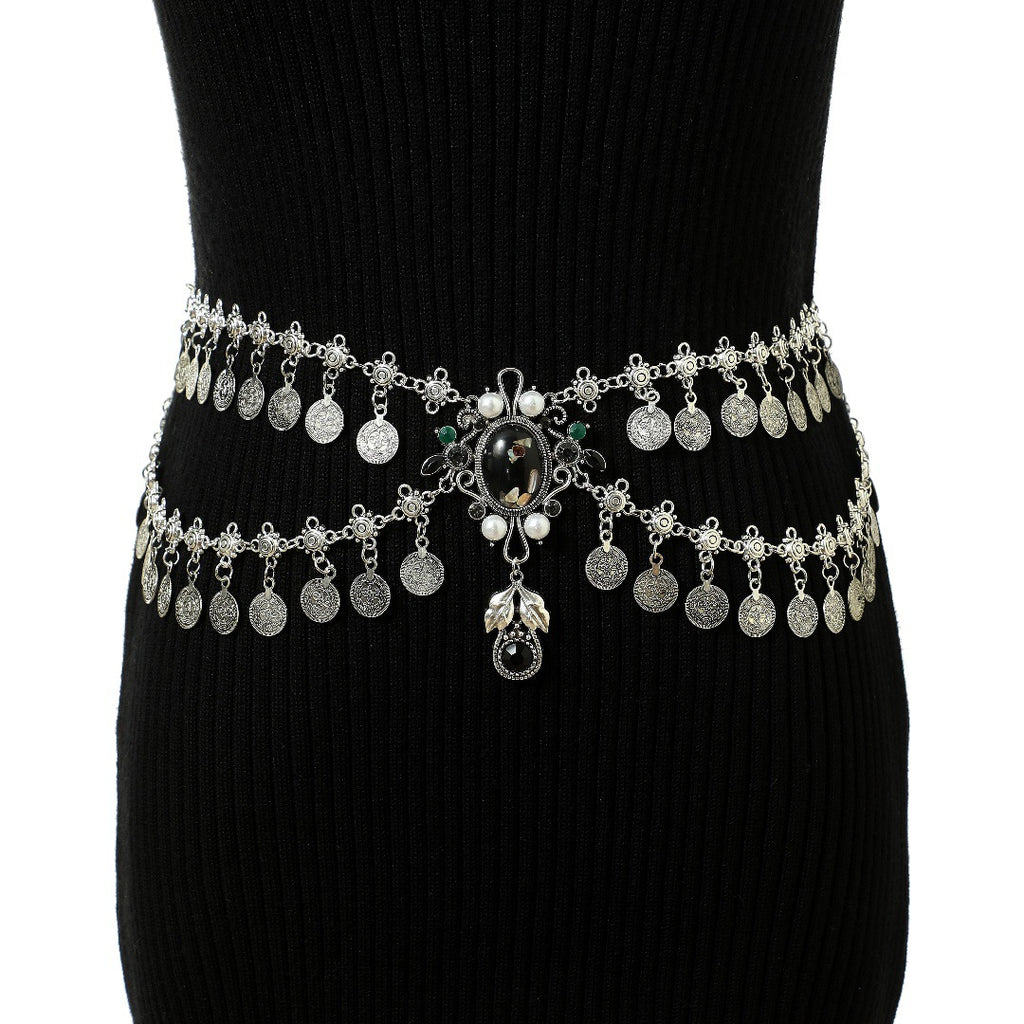 Alloy Vintage Tassel Coins Belly Dance Waist Chain