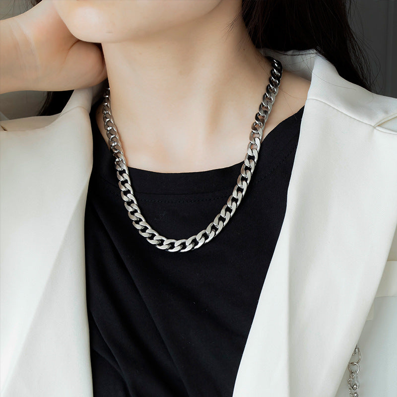Versatile Basic Cuban Chain Titanium Steel Necklace German