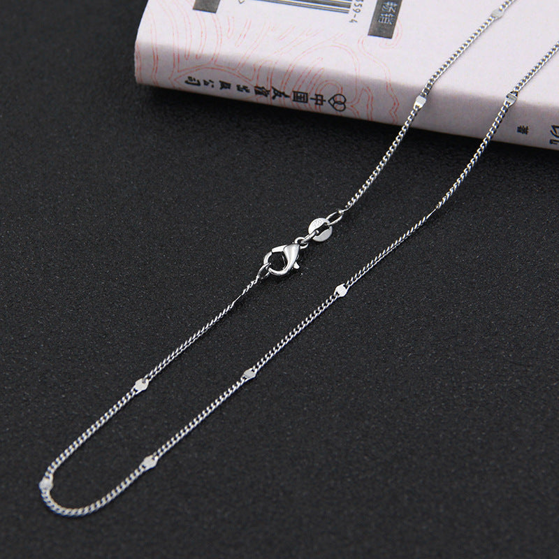 Silver Necklace Ladies Clavosin Chain Simple Pendant Chain