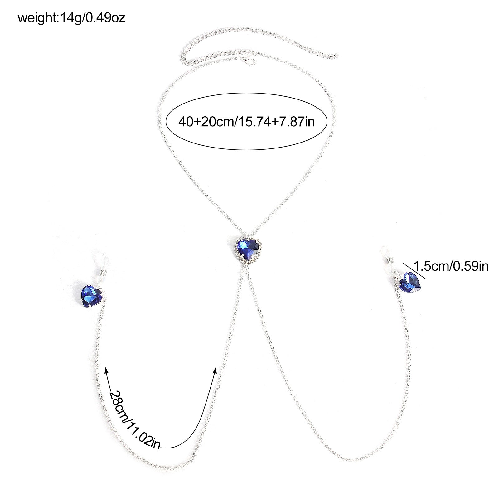 Heart Crystal Pendant Nipple Chain Chest Chain Nipple