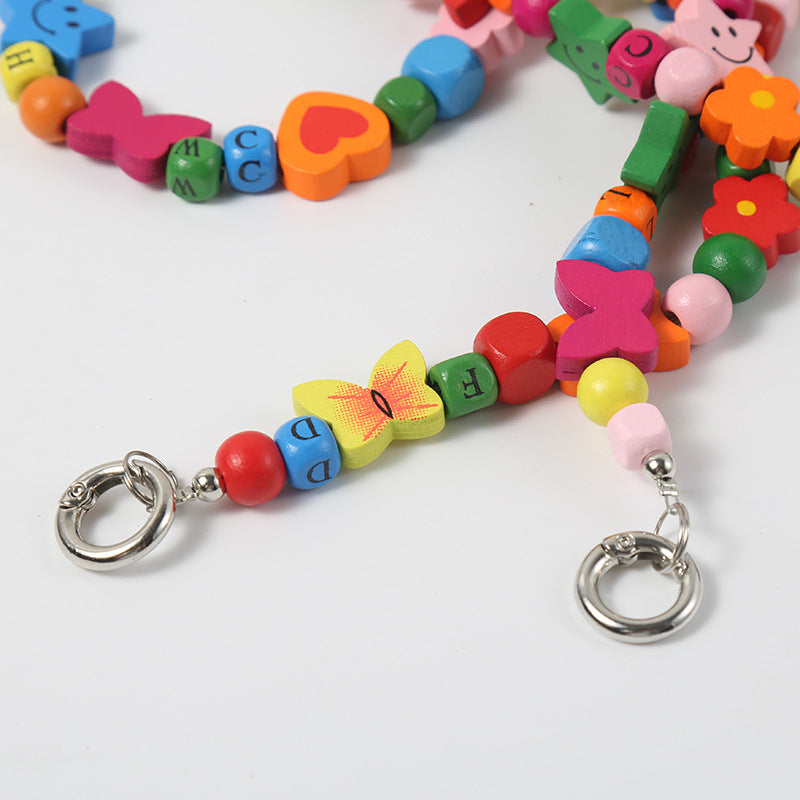 Wooden Bead Crossbody Chain Diy Phone Case Chain