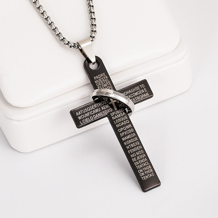 Hot Cross With Circle Pendant Necklace Personalized Punk