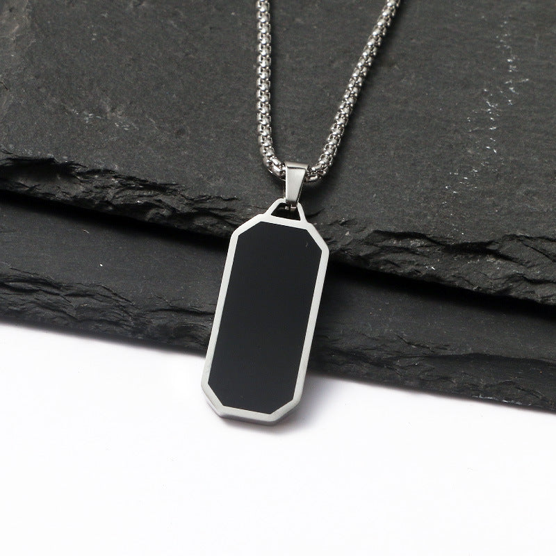 Men'S Necklace Stainless Steel Glue Drop Hangtag Plain