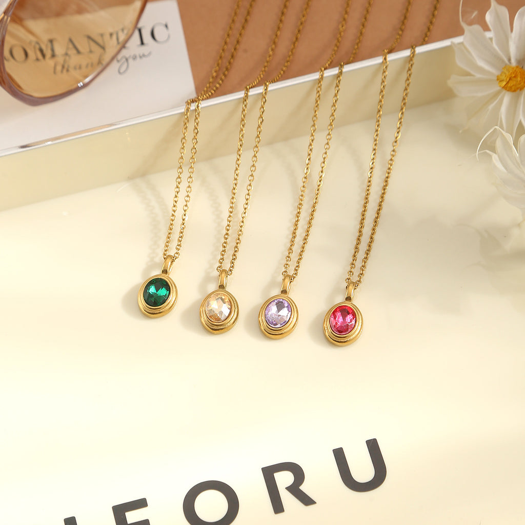 Stainless Steel French Style Ins Style Retro Oval