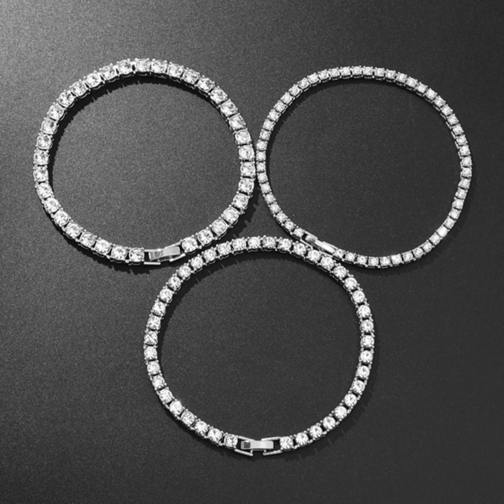 Hip Hop Single Row Alloy Tennis Chain 3Mm4Mm5Mm