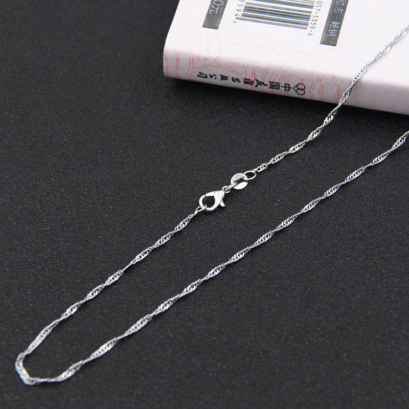 Silver Necklace Ladies Clavosin Chain Simple Pendant Chain
