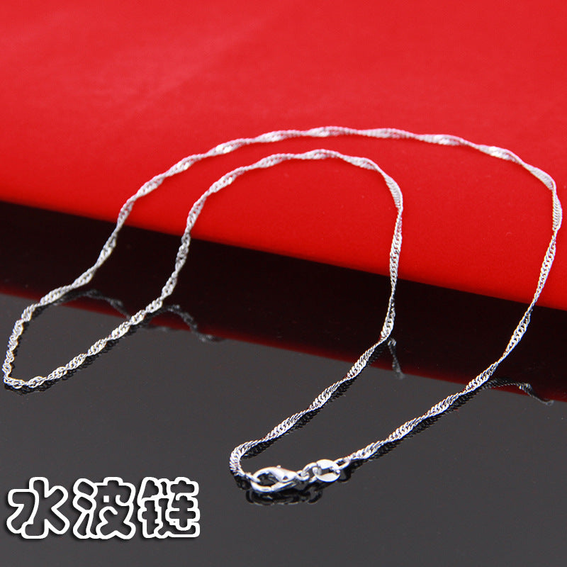 Silver Necklace Ladies Clavosin Chain Simple Pendant Chain